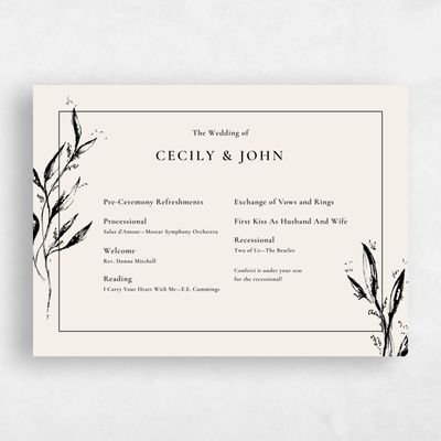 Linen, Beige Wedding Program - Griffith