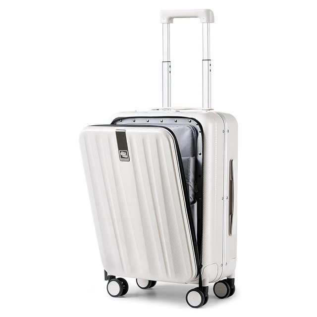 Hanke 20 Inch Carry On Luggage Hard Shell Suitcases with Wheels Luggage Suitcase Travel Luggage for Women Men Rolling Luggage Bags for Business Trip Weekender-Ivory white