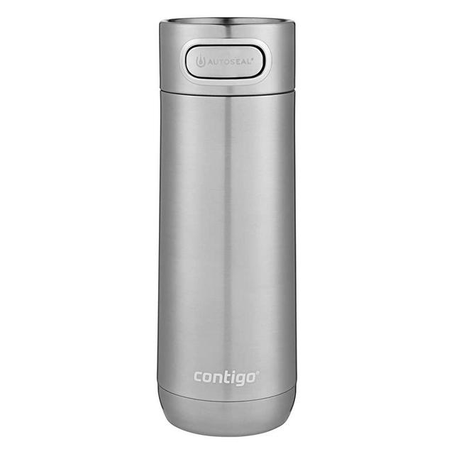 Contigo Luxe AUTOSEAL Vacuum-Insulated Travel Mug | Spill-Proof Coffee Mug with Stainless Steel THERMALOCK Double-Wall Insulation, 16 oz., Stainless Steel