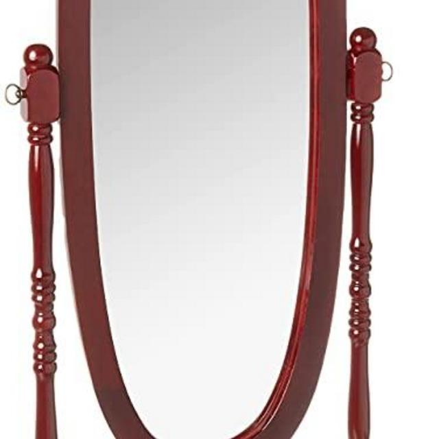 ORE International Cherry Finish Cheval Floor Mirror