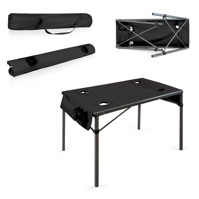 Picnic Time Canvas Travel Table - Black