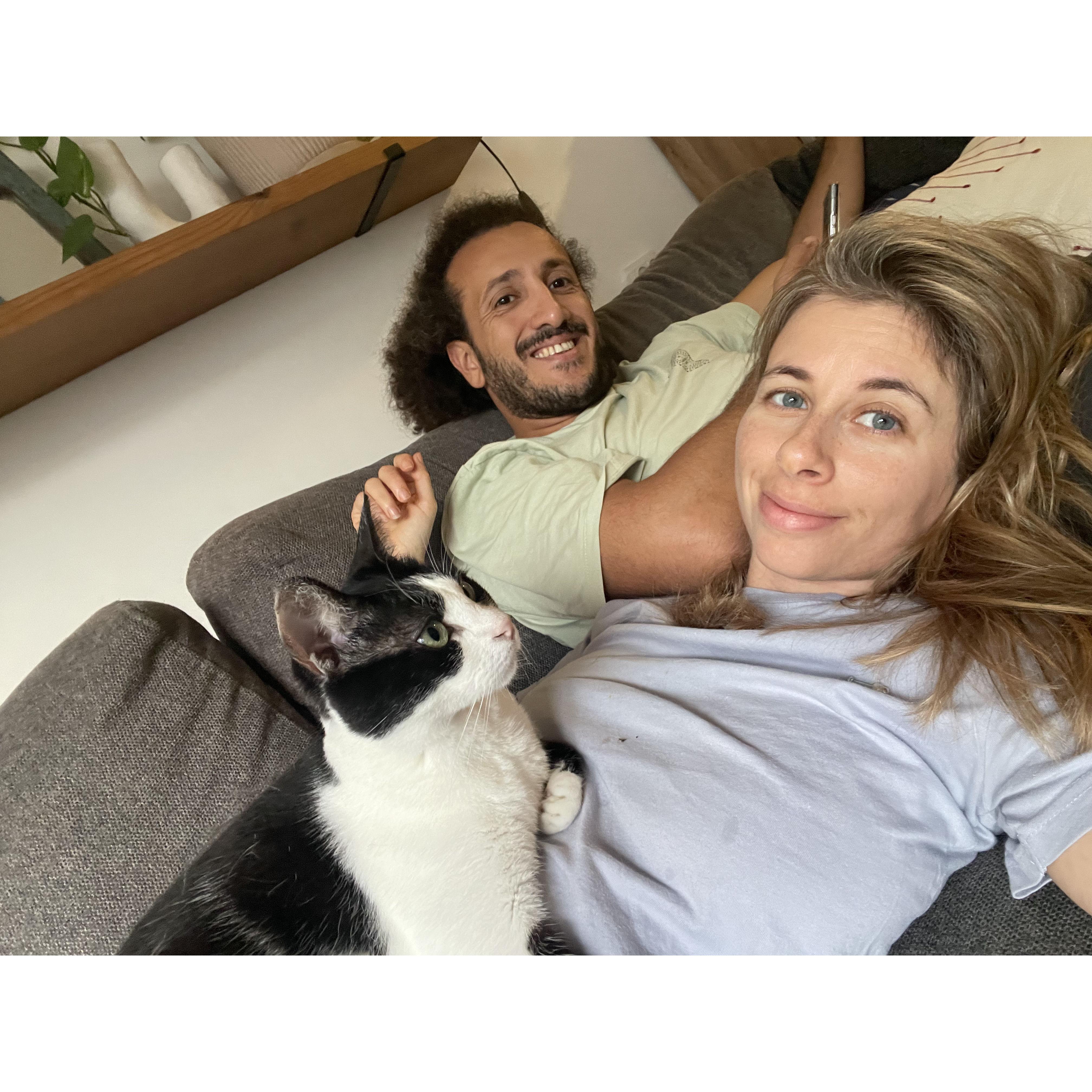 One of our favorite places to be - on the couch with Perla