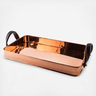 Rectangle Tray with Leather Handles