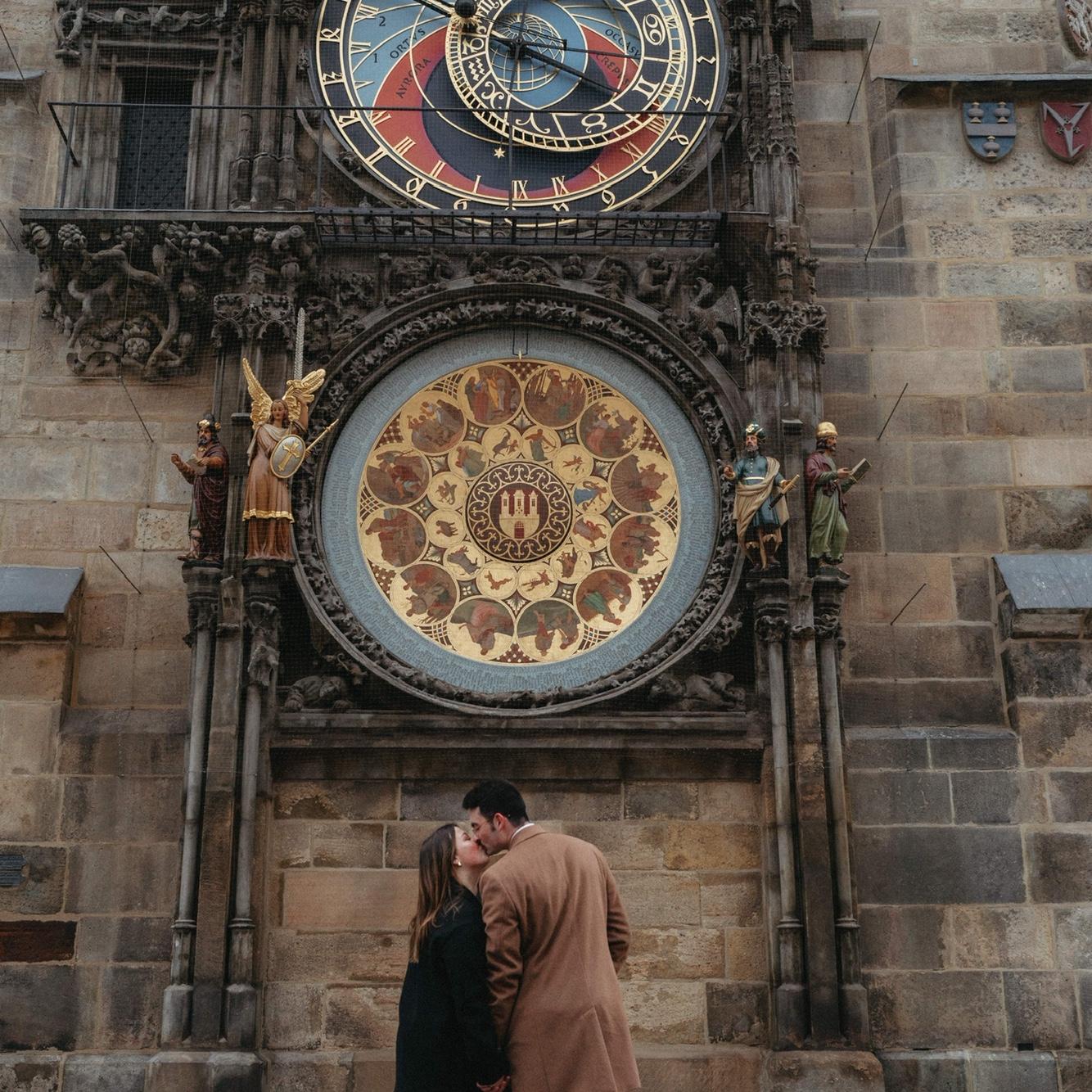 In front of Prague’s famous Astronomical Tower and Clock!