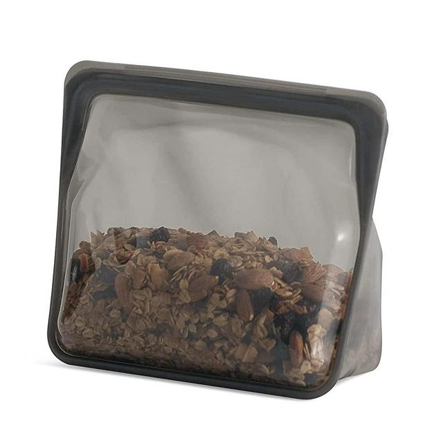 Stasher Platinum Silicone Food Grade Reusable Storage Bag, Black (Stand-Up Mid) | Reduce Single-Use Plastic | Cook, Store, Sous Vide, or Freeze | Leakproof, Dishwasher-Safe, Eco-friendly | 56 Oz