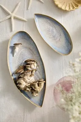 Oyster Shell Stoneware Serving Platter