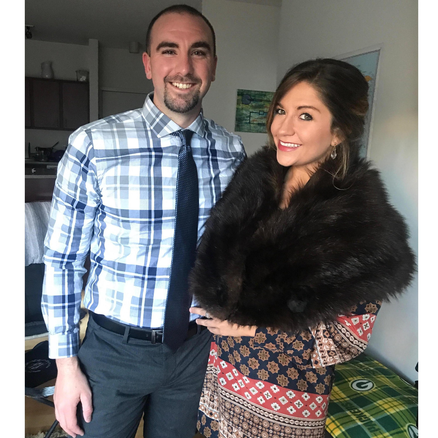 Even though the Aladdin play was in September, my rule is when going to a play there must be fur!