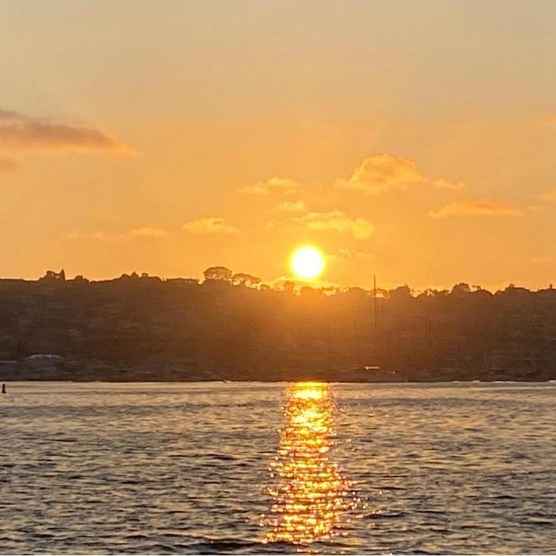 Sunset at sea.