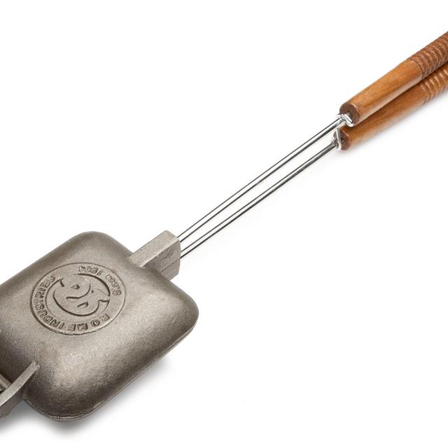 Rome's 1105 Square Jaffle Iron with Steel and Wood Detachable Handles
