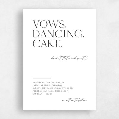 White Wedding Invitation - Celeste Portrait