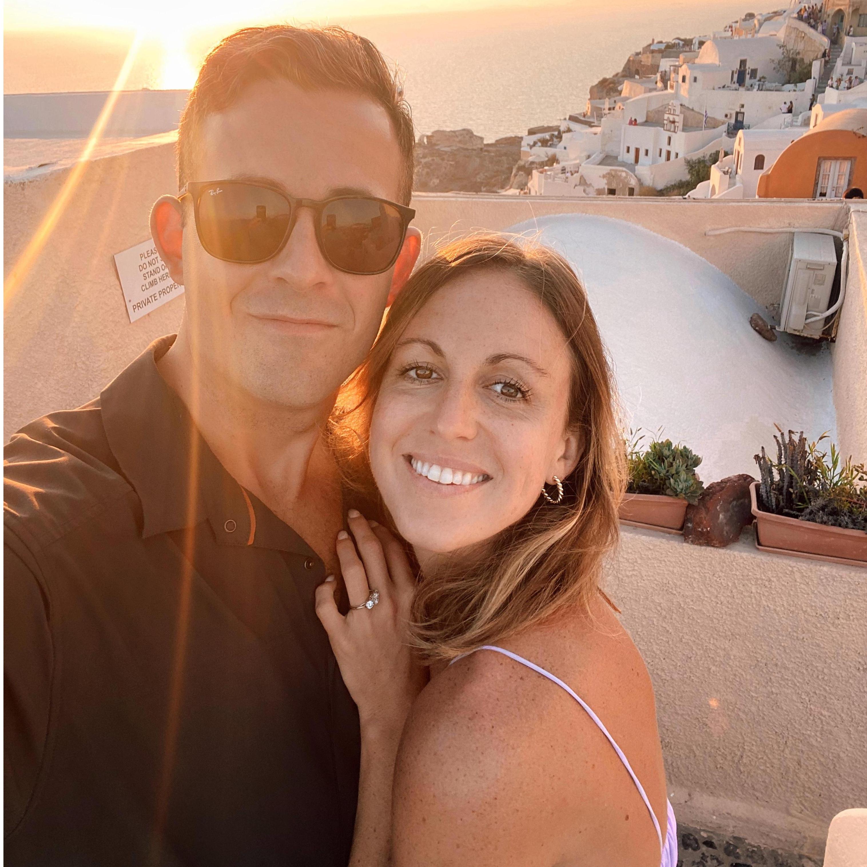 Our first day celebrating our engagement in Greece