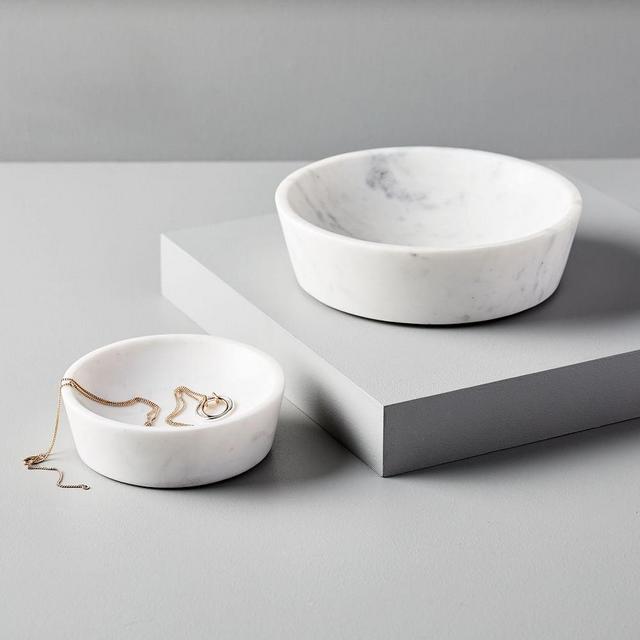 Pure Foundation Marble Trays, Bowl, White, Marble, 5 In / 7.5 In Bom