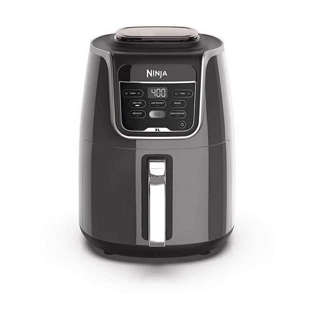 Ninja AF150AMZ Air Fryer XL that Air Fry's, Air Roast's , Bakes, Reheats, Dehydrates with 5.5 Quart Capacity, and a high gloss finish, grey