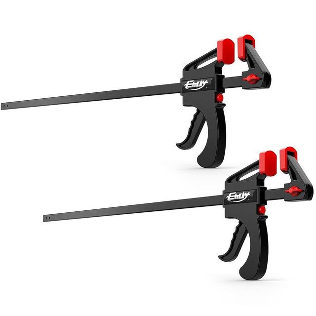 EHDY Bar Clamps for Woodworking, One-Handed Clamp/Spreader, 24-Inch Wood Clamps Set, Light-Duty Quick-Change F Clamp with 130 lbs Load Limit, 2-Pack