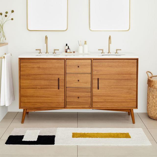 Colorblock Bath Mat, Dark Horseradish, 24"x64"