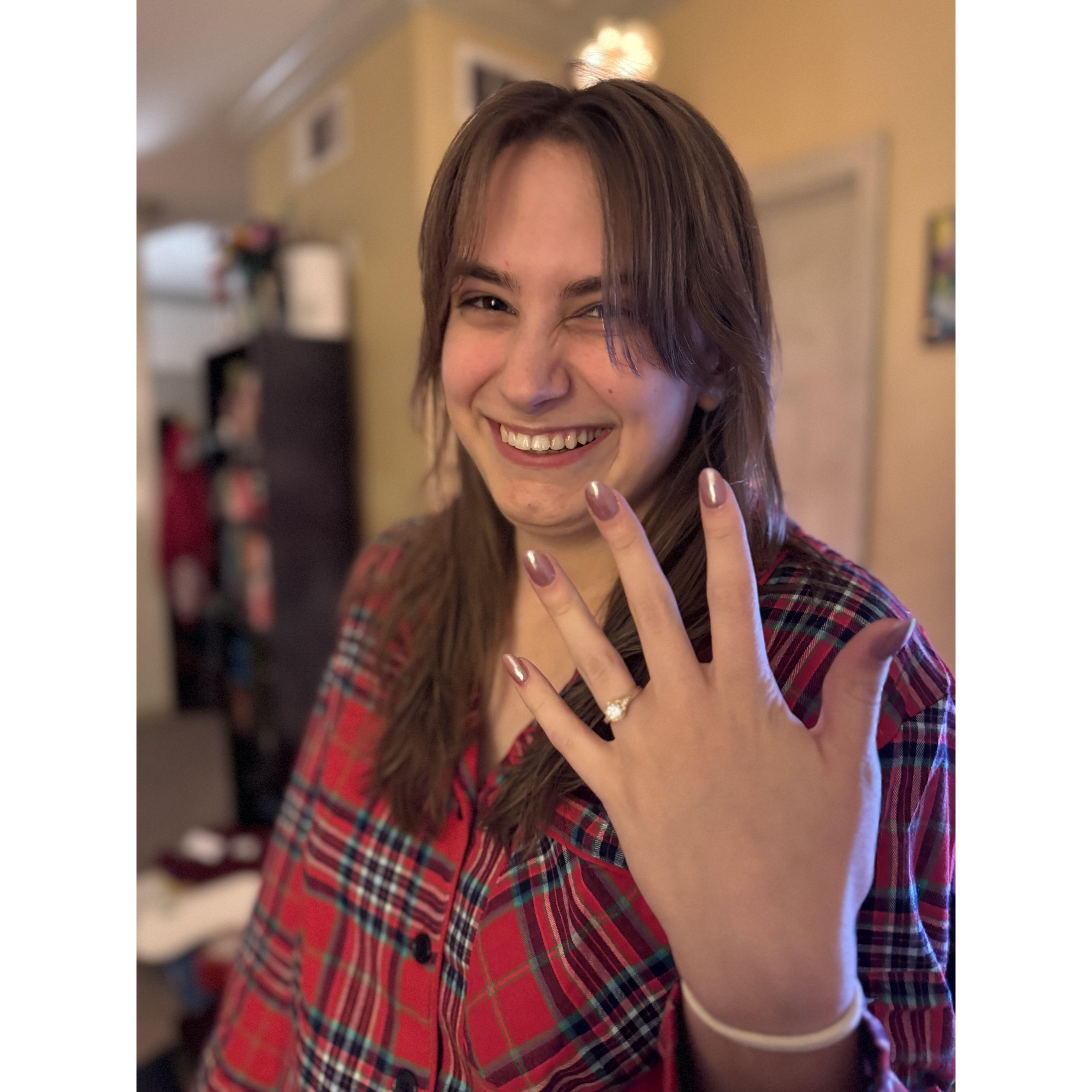 Right after Clark proposed while opening Christmas presents