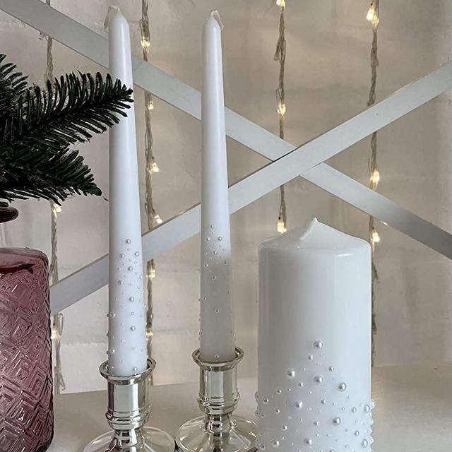 Magik Life Unity Candle Set for Wedding - Wedding Accessories for Reception and Ceremony - Candle Sets - 6 Inch Pillar and 2 10 Inch Tapers - Decorative Pillars White