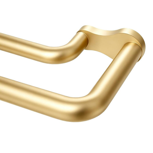 KAMANINA Double Curtain Rod 72 to 150 Inch, Gold Wrap Around Drapery Rods | Adjustable Blackout Curtain Rods for Windows 112 to 146 Inch, Long for Room Darkening Curtains, Easy Wall Mount for Bedroom