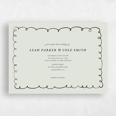Sage Mist, Green Wedding Invitation - Colmar Landscape