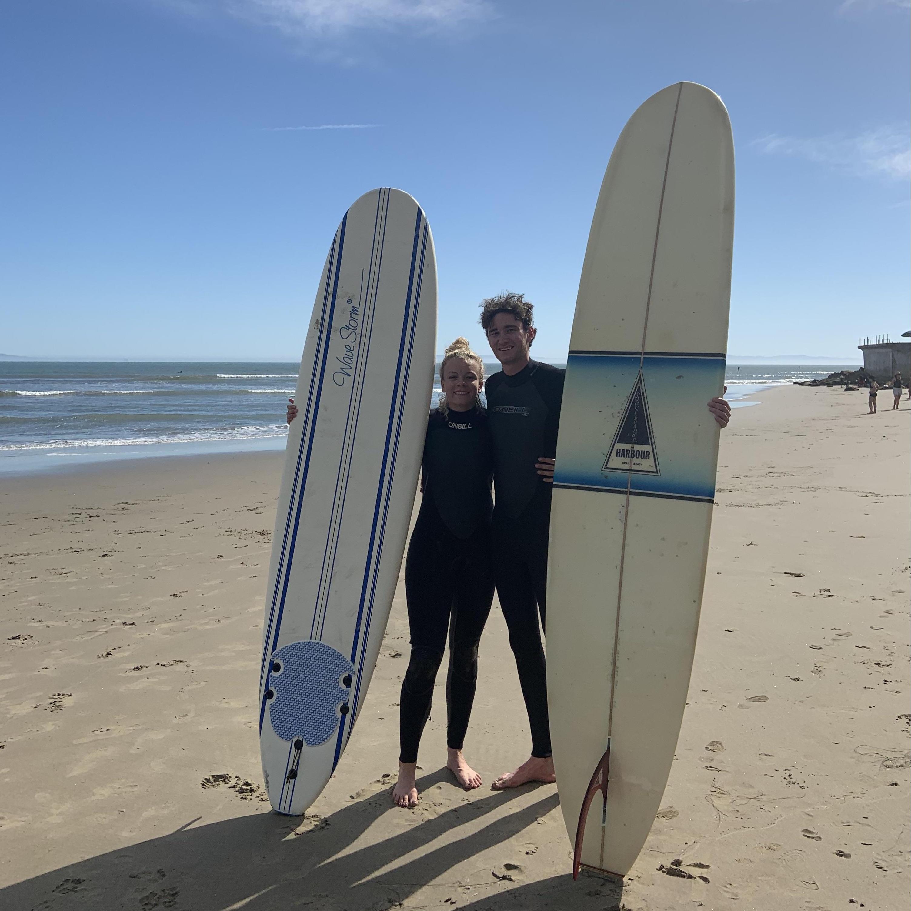 The couple has started surfing together this summer!