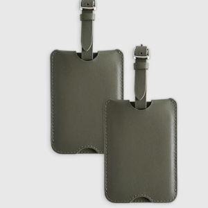Nappa Leather Luggage Tag (2-Pack) - Olive