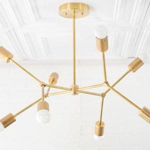 Geometric Lamp - Modern Brass Chandelier - Ceiling Fixture - Gold Chandeliers