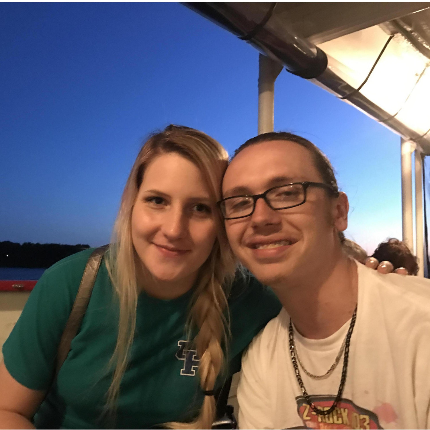 On a dinner cruise, Dillon came to visit in South Carolina,  June of 2017.