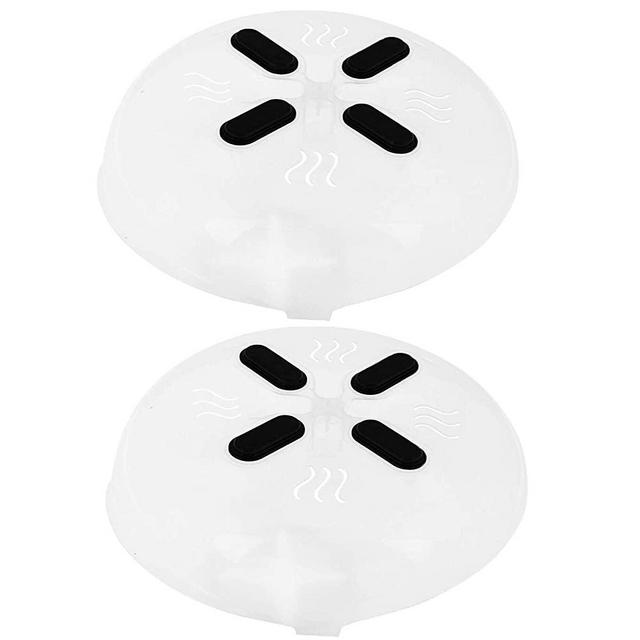 Microwave plate cover with Magnetic, new Microwave Lid prevent splatter cover, PBA-free,11 Inches, Plate Serving Cover with steam vent, OUZIFISH 2 pack