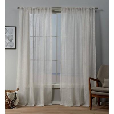 Itaji Rod Pocket Sheer Window Curtain Panels - Exclusive Home
