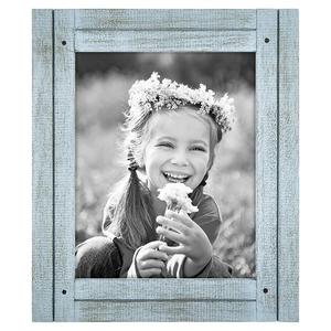 Americanflat 8x10 Robin Blue Distressed Wood Frame - Made to Display 8x10 Photos - Ready to Hang or Stand with Built-in Easel