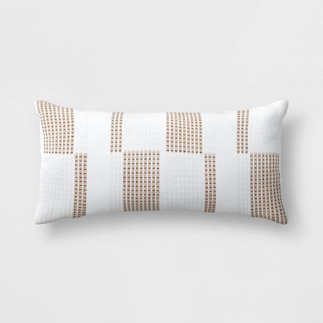 Oversize Woven Lumbar Beige/White - Threshold™ designed with Studio McGee