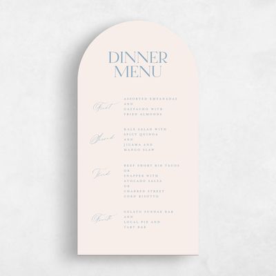 Blue Arch Wedding Menu - Menton Classic