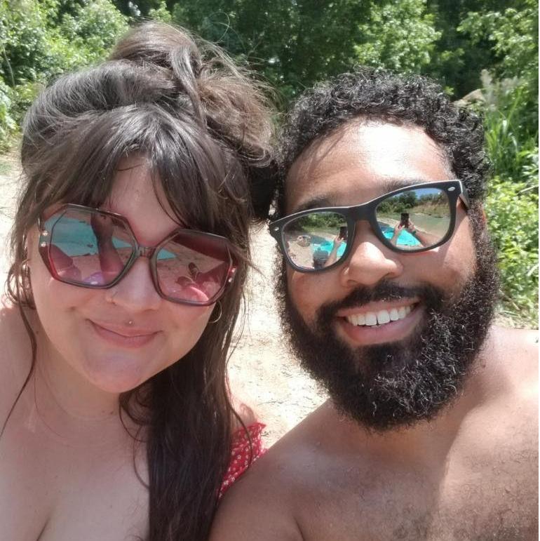 The first photo we took "as a couple" -- Kelcy met Kaliegh's best friend + her husband this day!