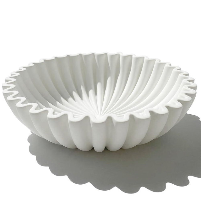 Firevigo Decorative Bowls for home decor, fruit bowl for kitchen counter, Scalloped key bowl for entryway table
