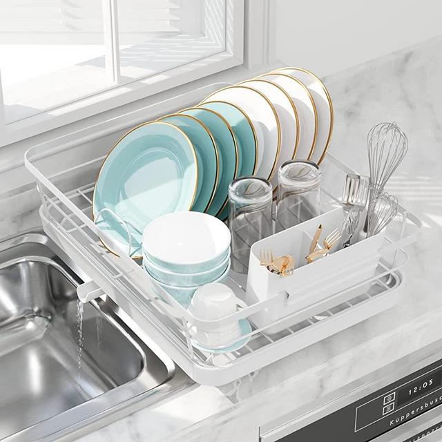 Sakugi Dish Drying Rack - Compact Dish Rack for Kitchen Counter with a  Cutlery H