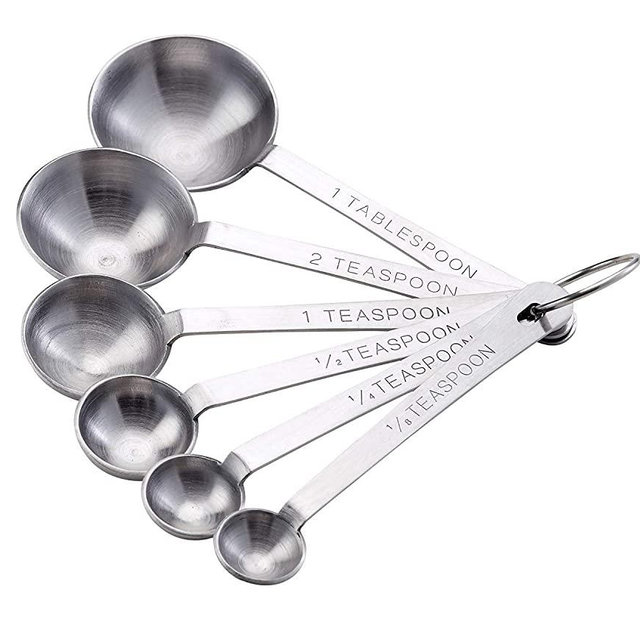 Mrs. Anderson’s Baking Measuring Spoons, 6-Piece Set, Heavyweight 18/8 Stainless Steel