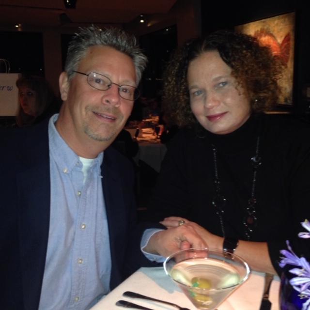 Celebrating Felisha's Birthday at Pier W - great shot of Greg's martini (extra dirty of course)