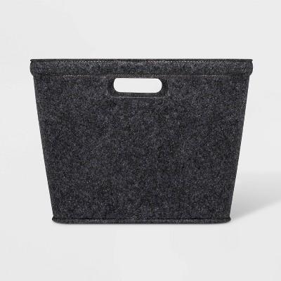 Medium Felt Basket with Stitching Dark Gray 10.5"x14" - Project 62™