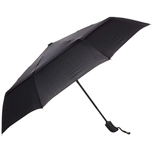 AmazonBasics Automatic Travel Small Compact Umbrella With Wind Vent - Black