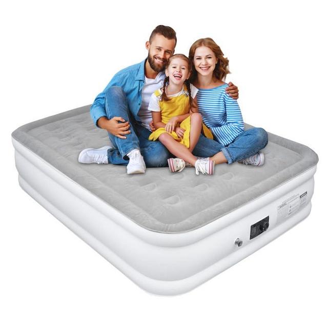 Queen Size Air Mattress with Built in Pump,18 Inch Elevated Quick Inflation/Deflation Inflatable Bed,Durable Blow Up Mattresses for Camping,Travel,Home,Guests,Indoor, Portable Rest Airbed