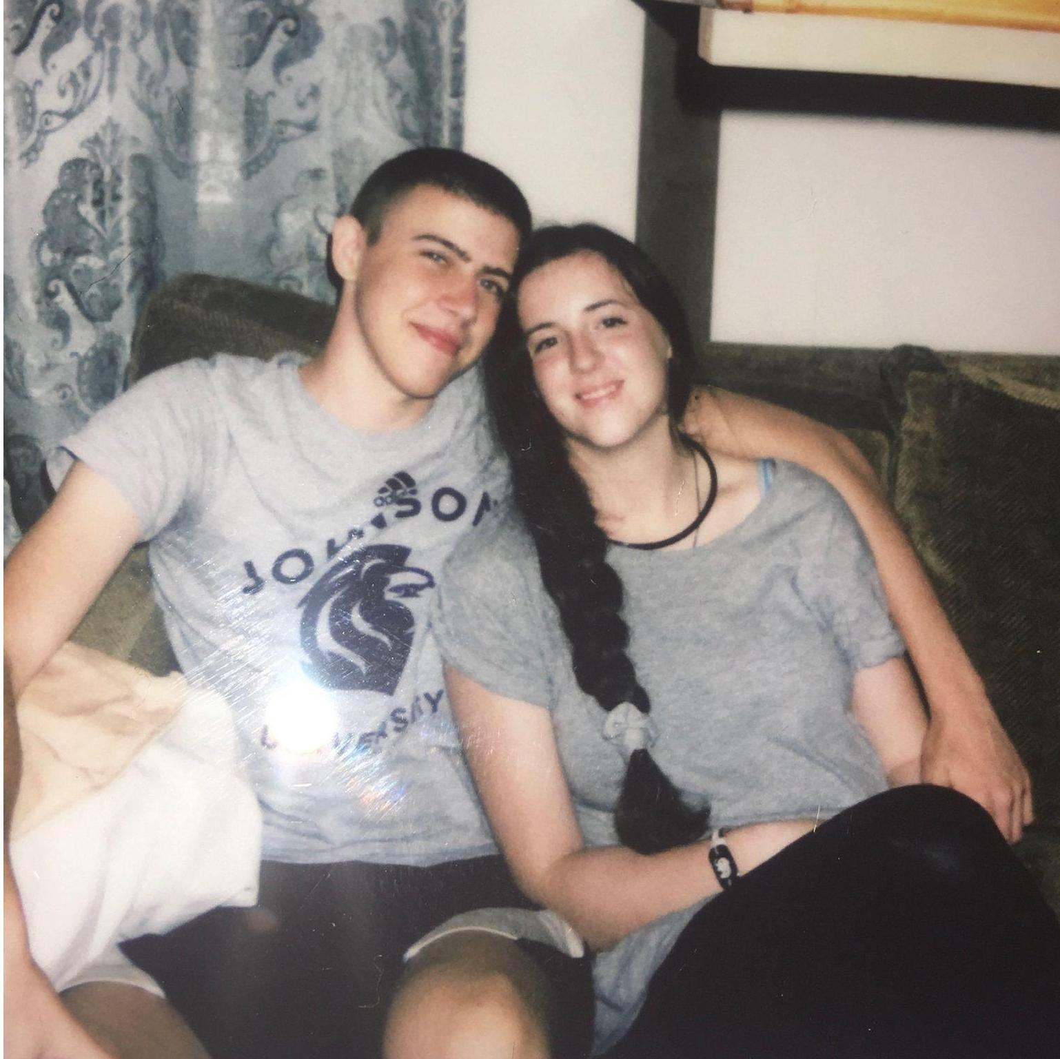 This is a polaroid picture that a sibling took of us on our first time seeing each other after spending nearly 9 months apart.