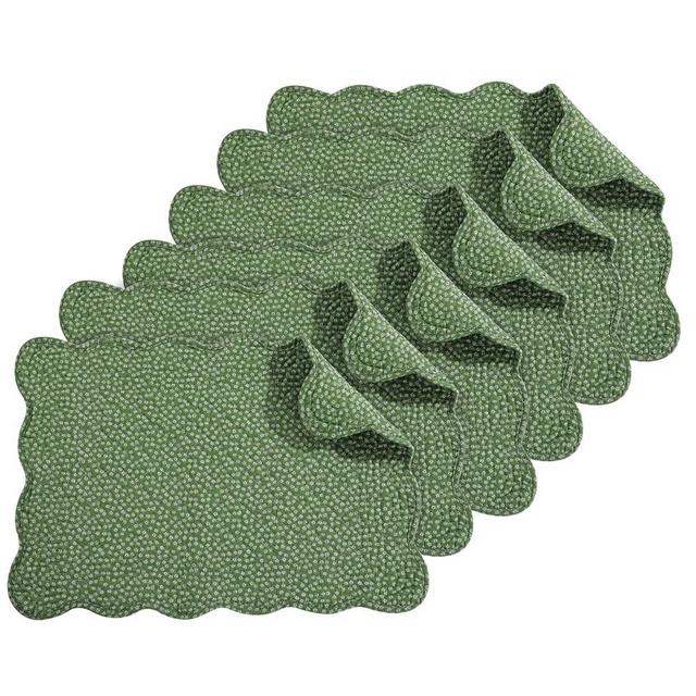 HOMBYS Quilted Placemats Set of 6 Washable-13x18 inches Rectangular Placemats for Kitchen Table-100% Cotton Fabric Rectangular Table Mats-Cotton