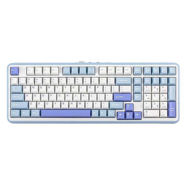 EPOMAKER TH99 Tri-Mode Wireless Mechanical Keyboard with 8000mAh Battery, Hot Swappable Custom RGB Gaming Keyboard with Numpad, Gasket Creamy for PC/Mac/Office (Blue&White, Creamy Jade)