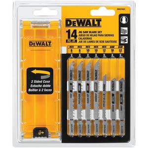 DEWALT DW3742C 14-Piece T-Shank Jig Saw Blade Set with Case