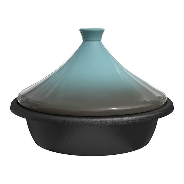 Moroccan Tagine, By Kook, Enameled Cast Iron Base With Ceramic Lid (Stone Blue)