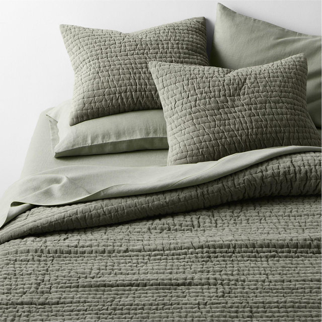 Organic Cotton Corduroy Shadow Sage Green King Quilt