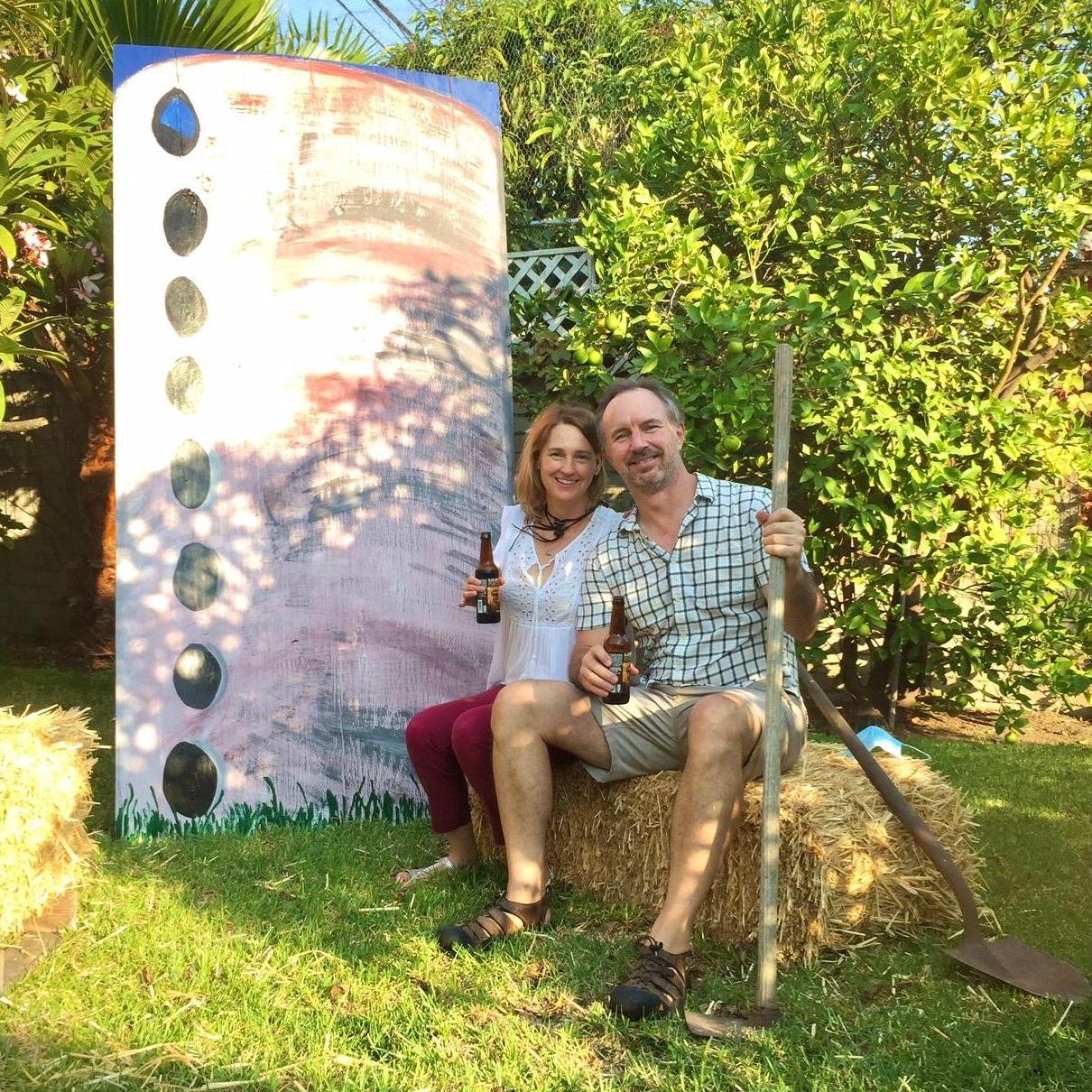Sitting by the silo. Bringing the farm to Culver City.