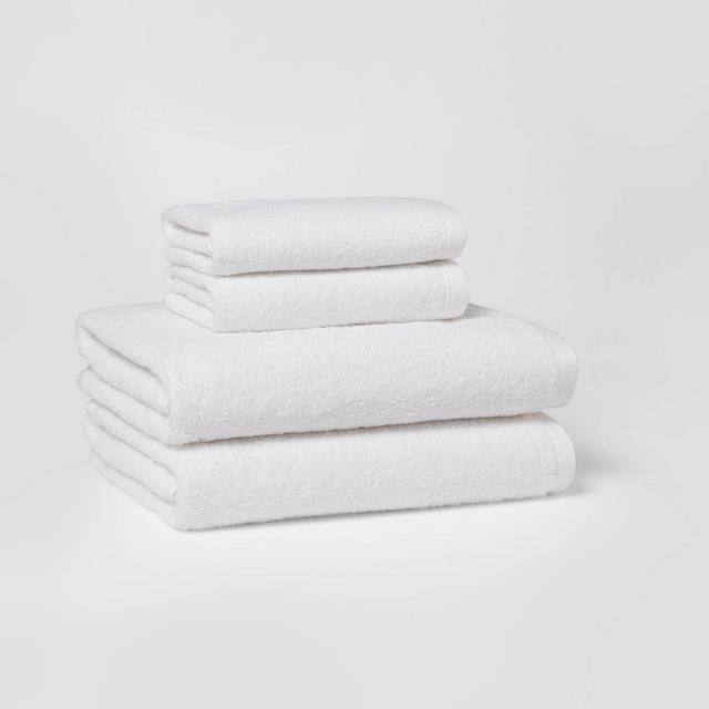 4pc Bath Towel/Hand Towel Set White - Room Essentials™