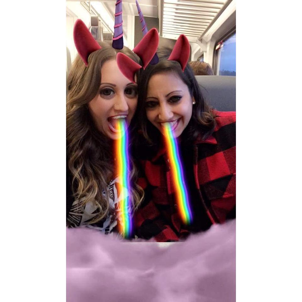 Being weirdos on the train to SF
