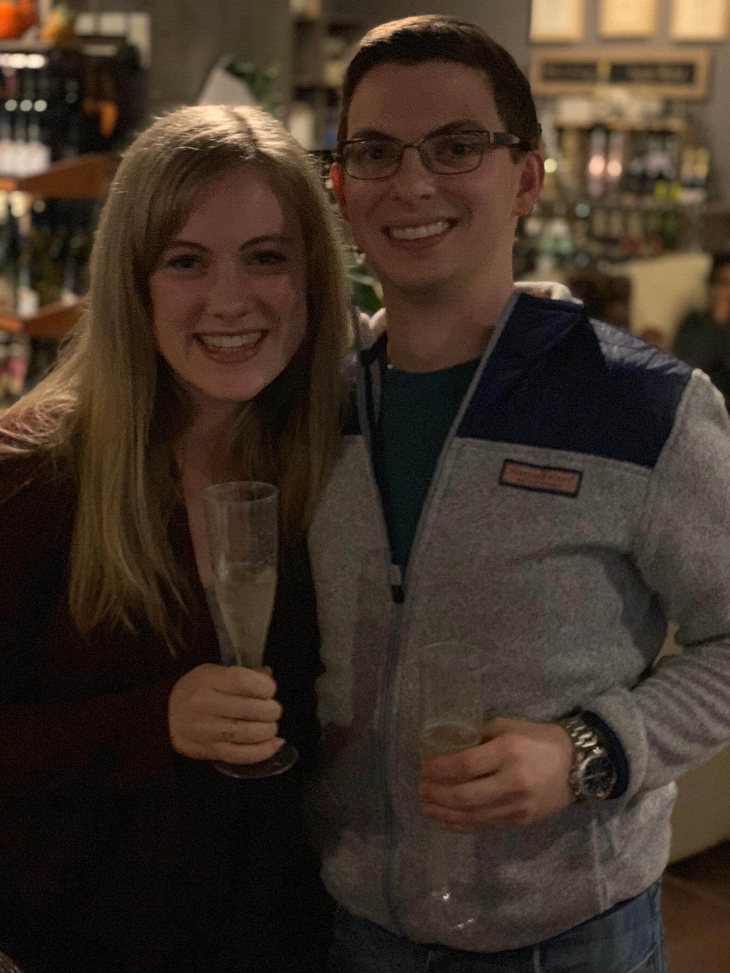 Our engagement on trivia night at Pourworks in Raleigh. November 2018.